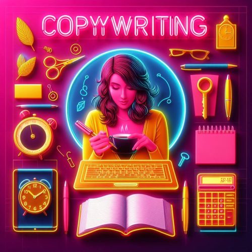 Copywriting, mujer inspirada en la creación de un articulo.